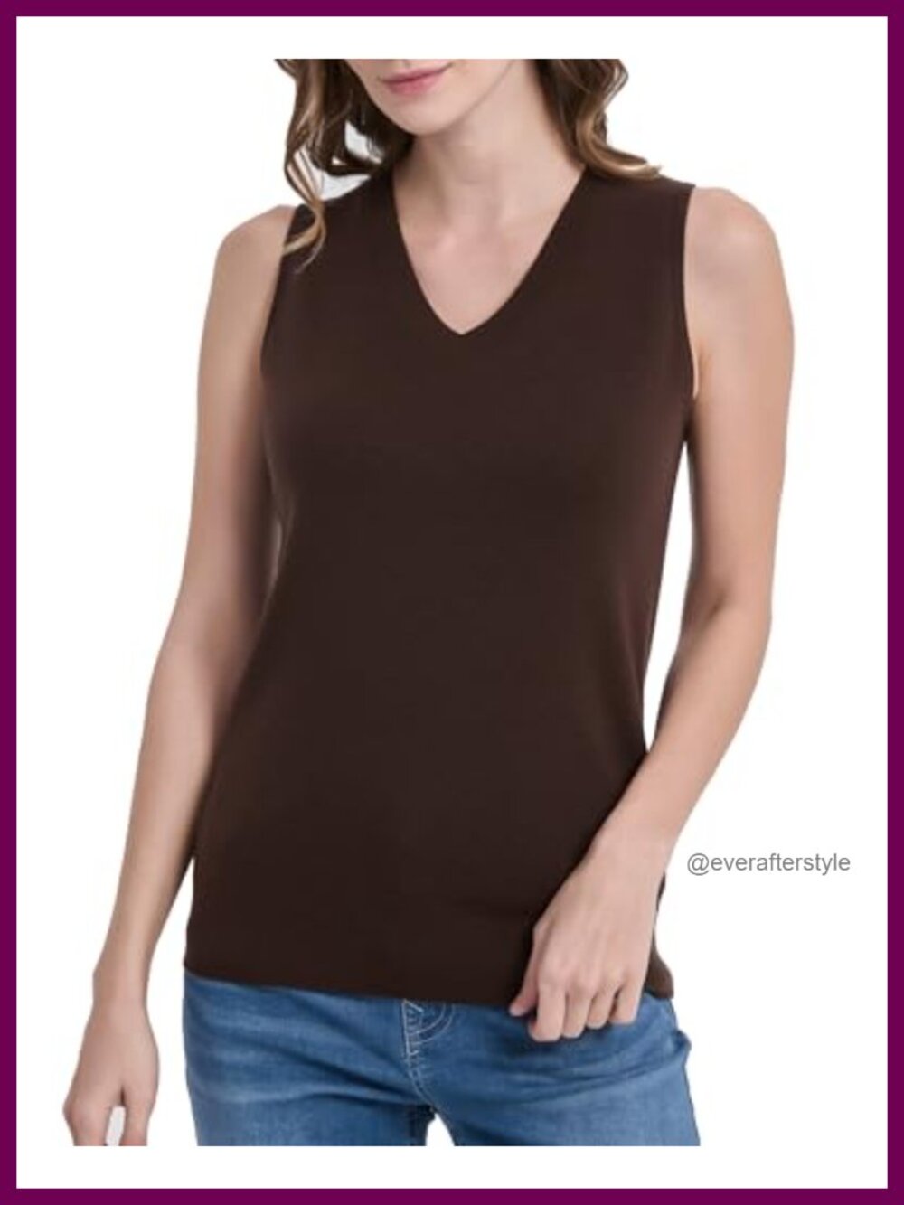 100% Merino Wool Sweater Tank Top V-Neck Sleeveless Business Casual